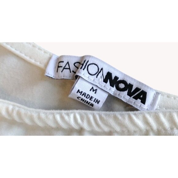 Fashion Nova Top Medium Cold Shoulder Single Sleeve - Picture 3 of 9